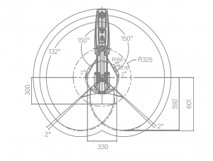 Диапазон движения робота SCARA EVS10-700H