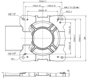 10kg Payload 1671mm Robotic Arm QJR10-1 Base Mounting Dimension Drawing