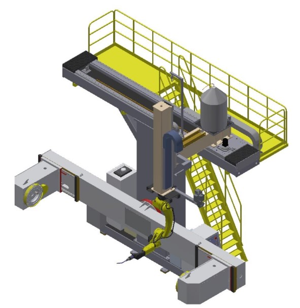 Рабочее место робота для дуговой сварки большой мощности стандартной конфигурации типа F