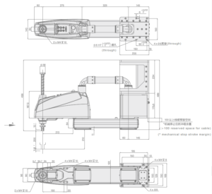 SCARA Робот EVS6-600U Размеры